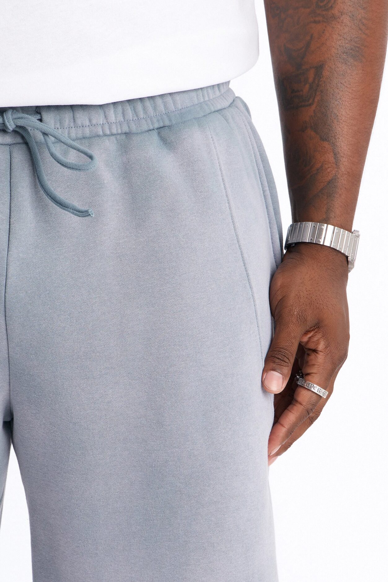Boiler Washed Raw Hem Sweatshort - Slate Blue
