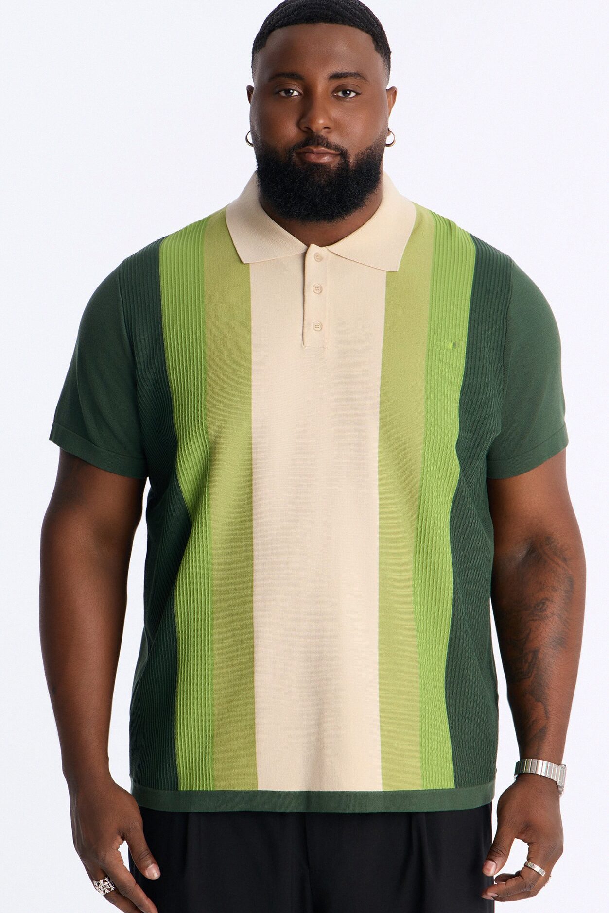 Palm Springs Panel Polo - Green/combo