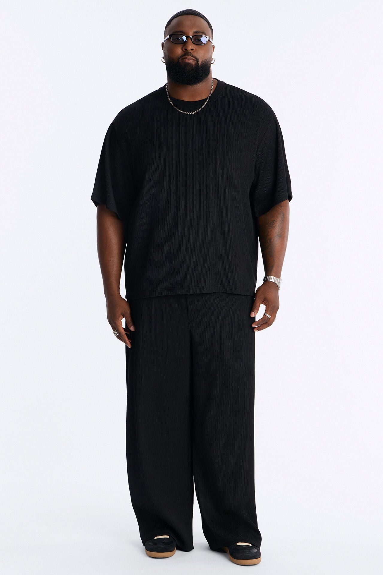 Pure Form Plisse Tee - Black