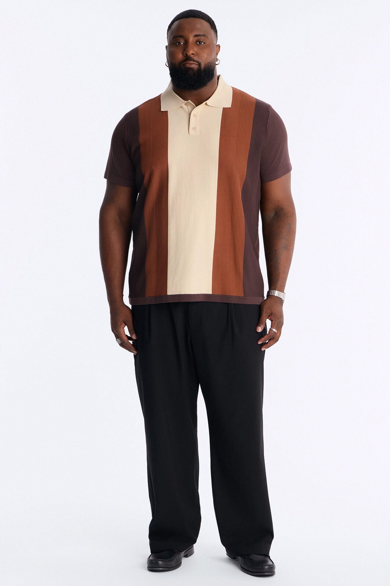 Palm Springs Panel Polo - Brown/combo