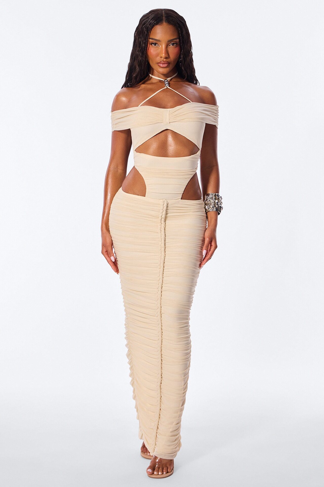 Sammie Mesh Maxi Dress - Cream