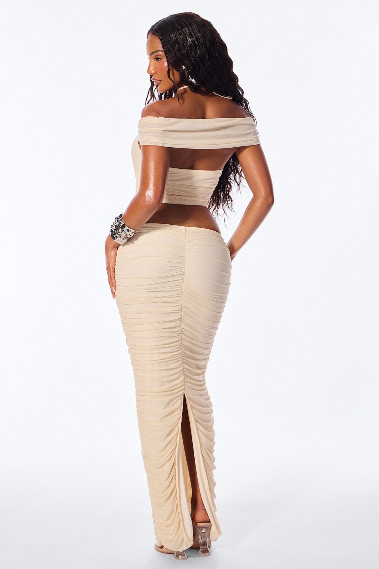 Sammie Mesh Maxi Dress - Cream