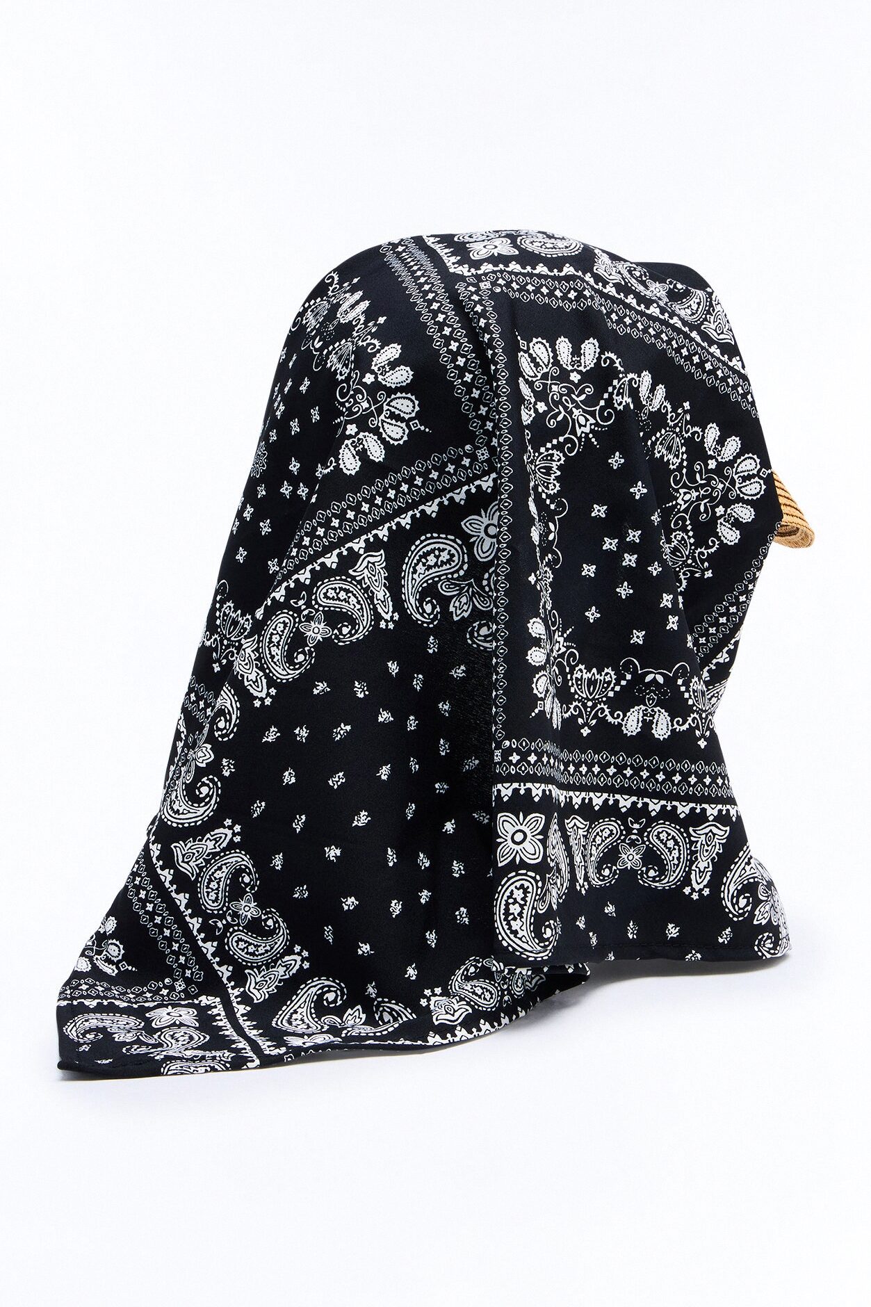 Gran Torino Straw Visor And Head Wrap - Black/combo