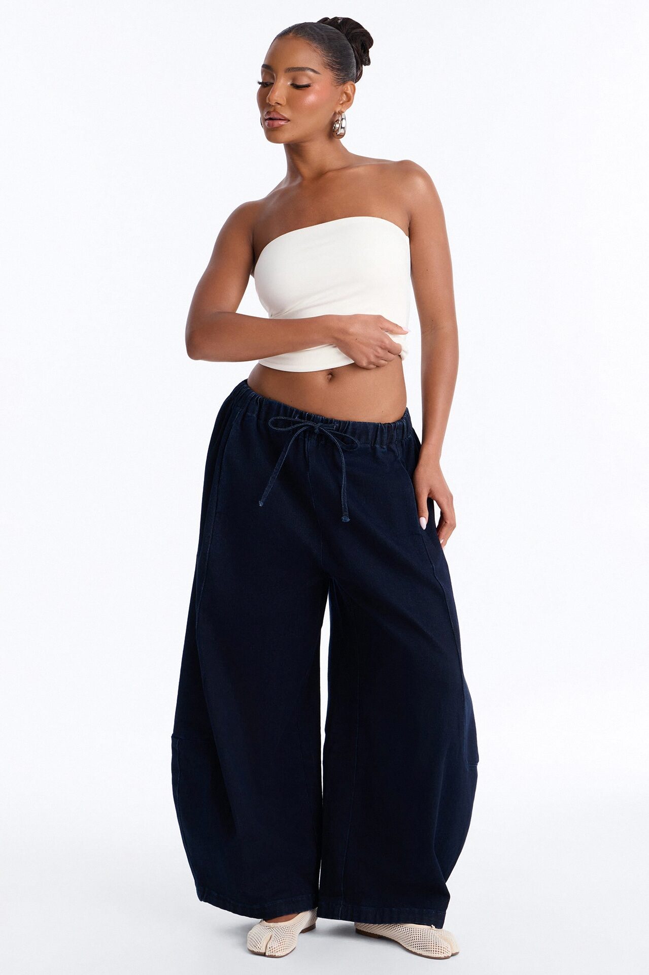 Island Time Pull On Relaxed Jeans - Dark Wash