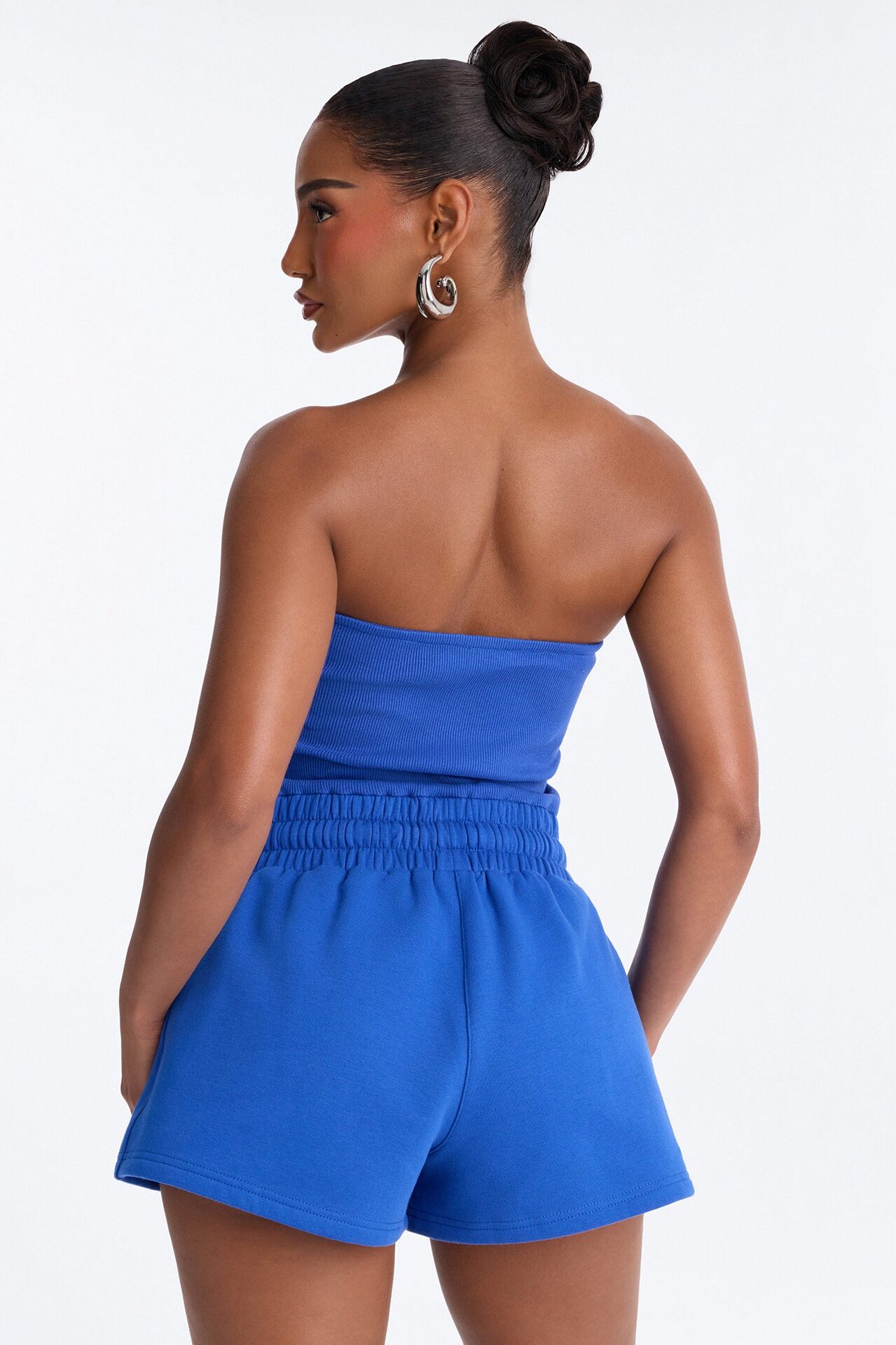 Jules Knit Tube With Fleece Short Romper - Royal