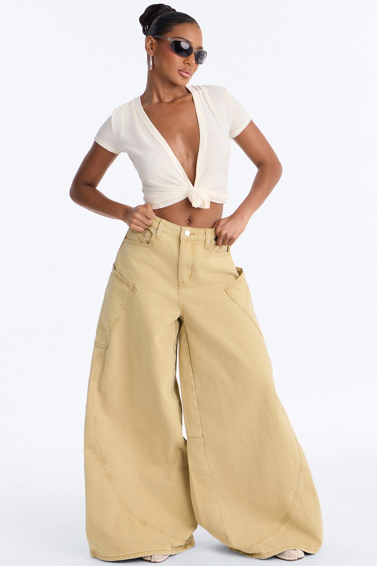 Tenants Wide Leg Barrel Pant - Mustard