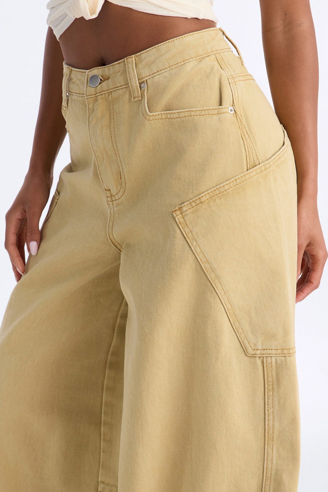 Tenants Wide Leg Barrel Pant - Mustard