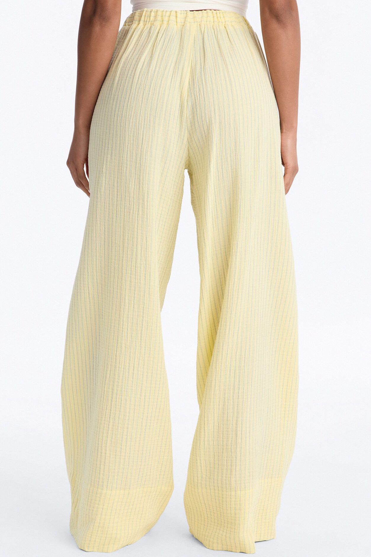 Sunny Haze Wide Leg Gauze Pant - Yellow