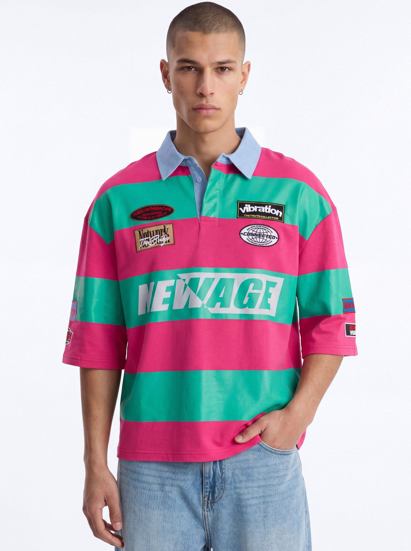 Relaxed New Age Polo - Green/combo