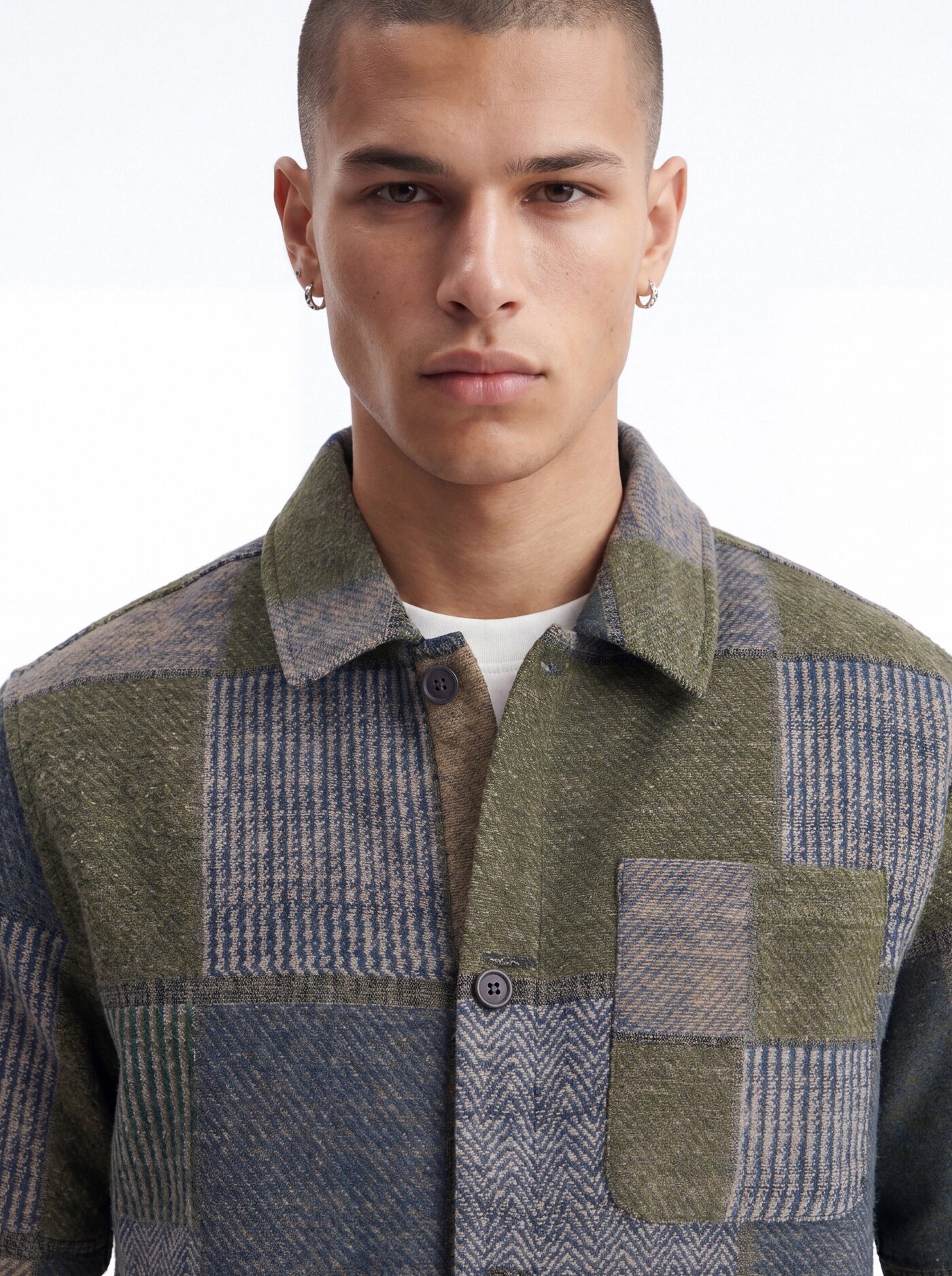 They're Satisfied Patch Relaxed Button Up Shirt - Olive