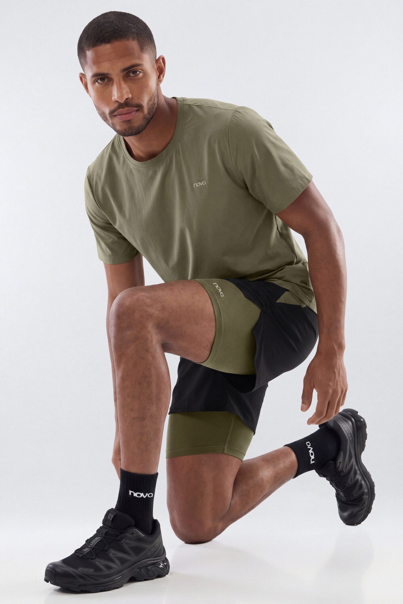 Lightweight Nylon RipStop Running Shorts - Moss