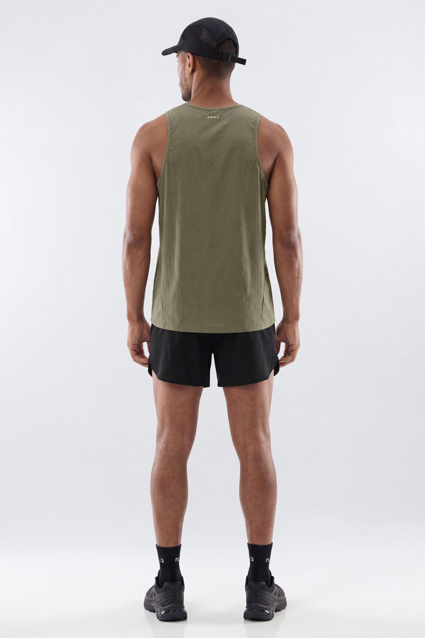 Lightweight Reflective Running Tank - Moss