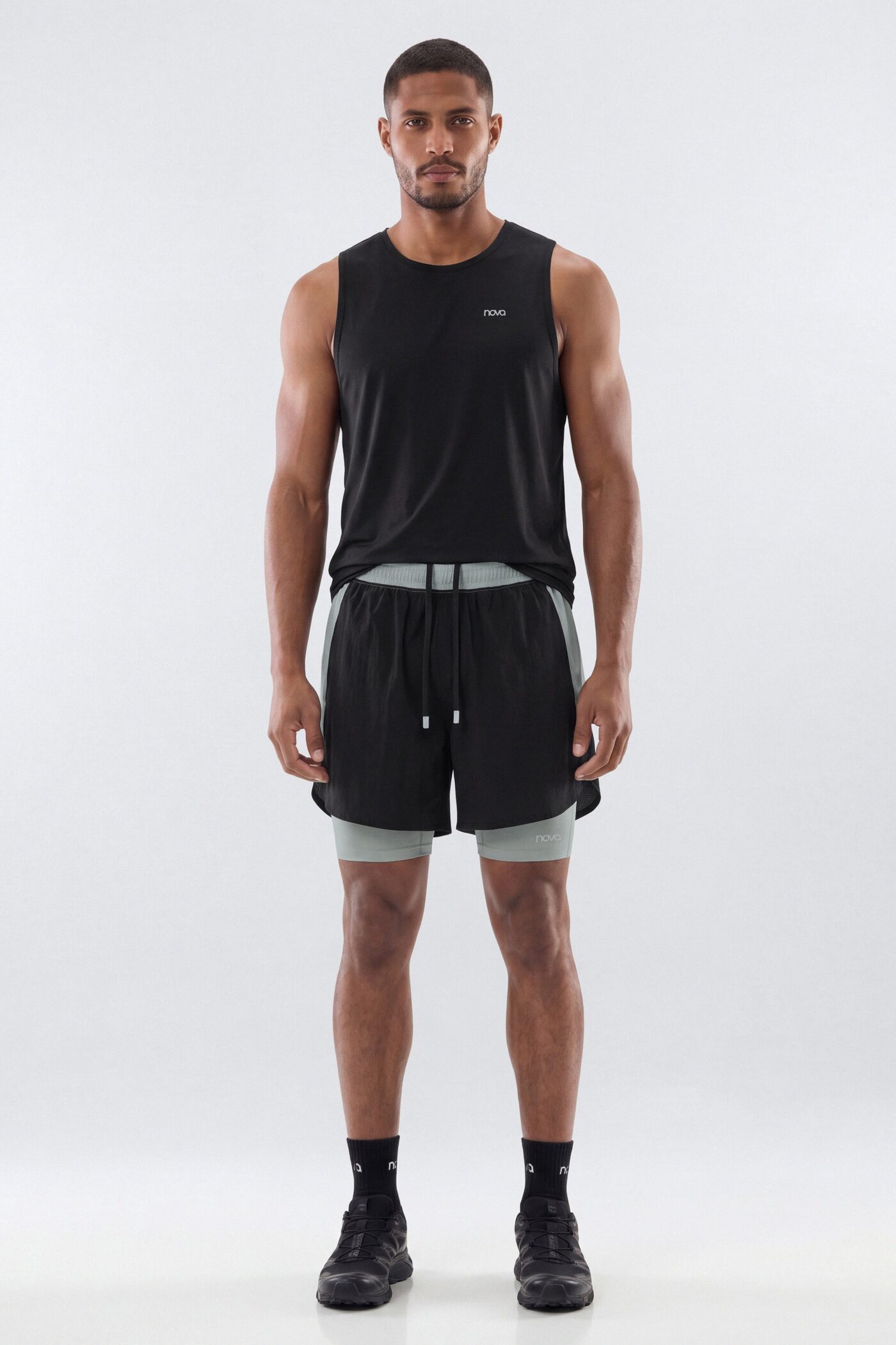 Lightweight Nylon RipStop Running Shorts - Steel