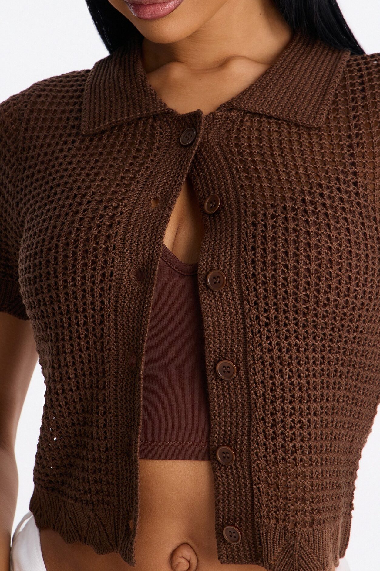 Jazzy Sweater Shirt - Brown