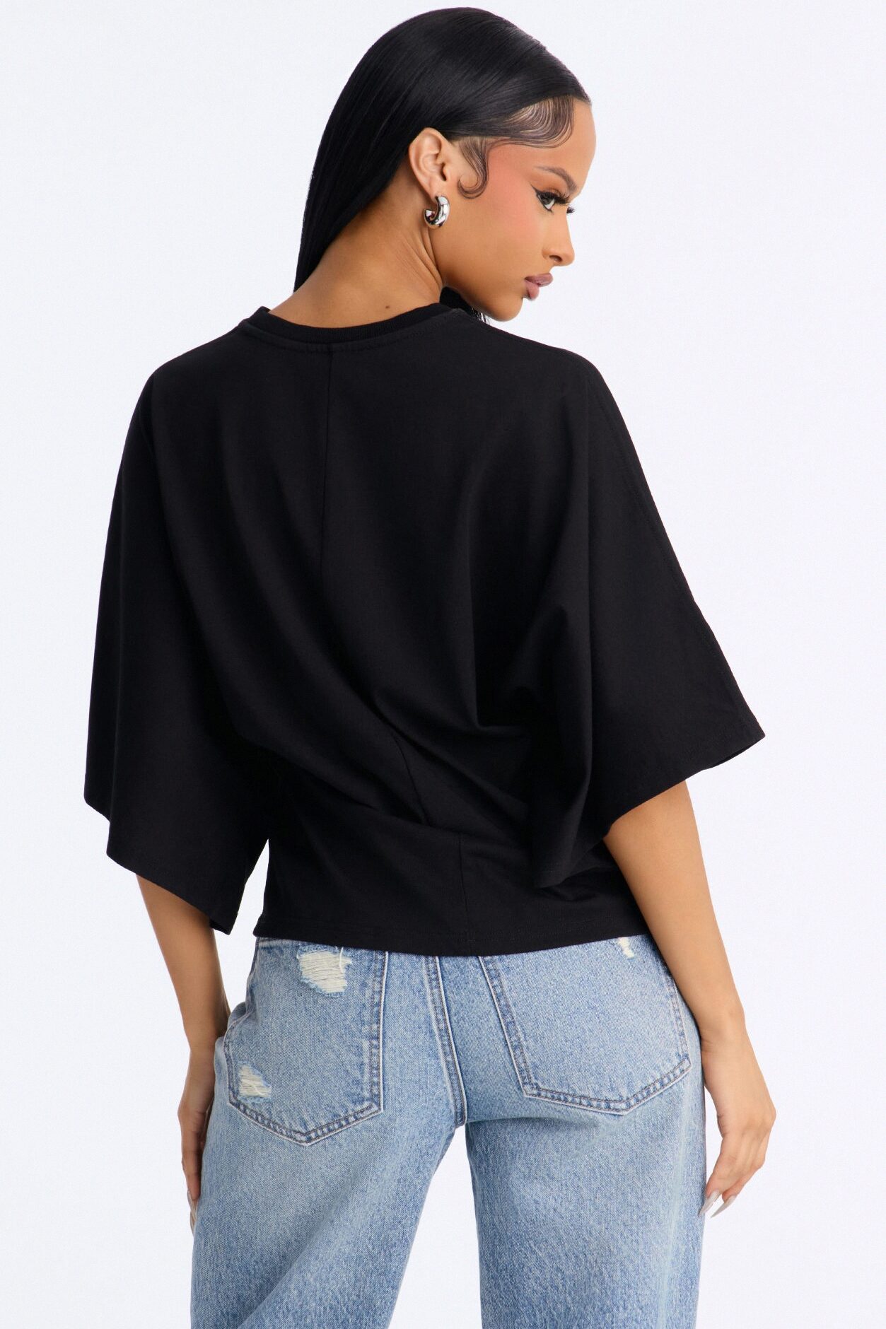 Kendall Oversized Short Sleeve T-Shirt - Black