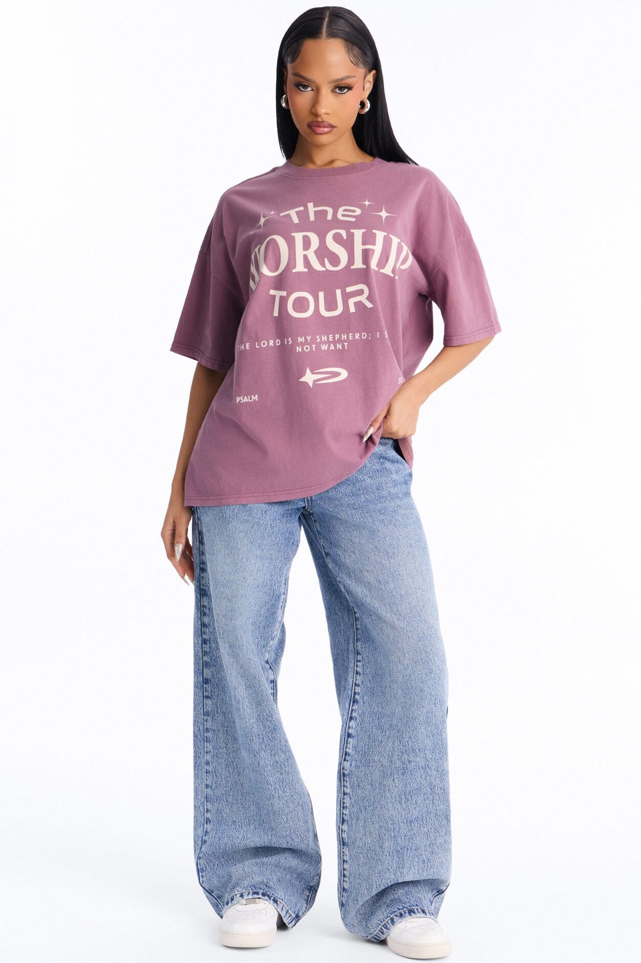 The Worship Tour Washed Tee - Purple