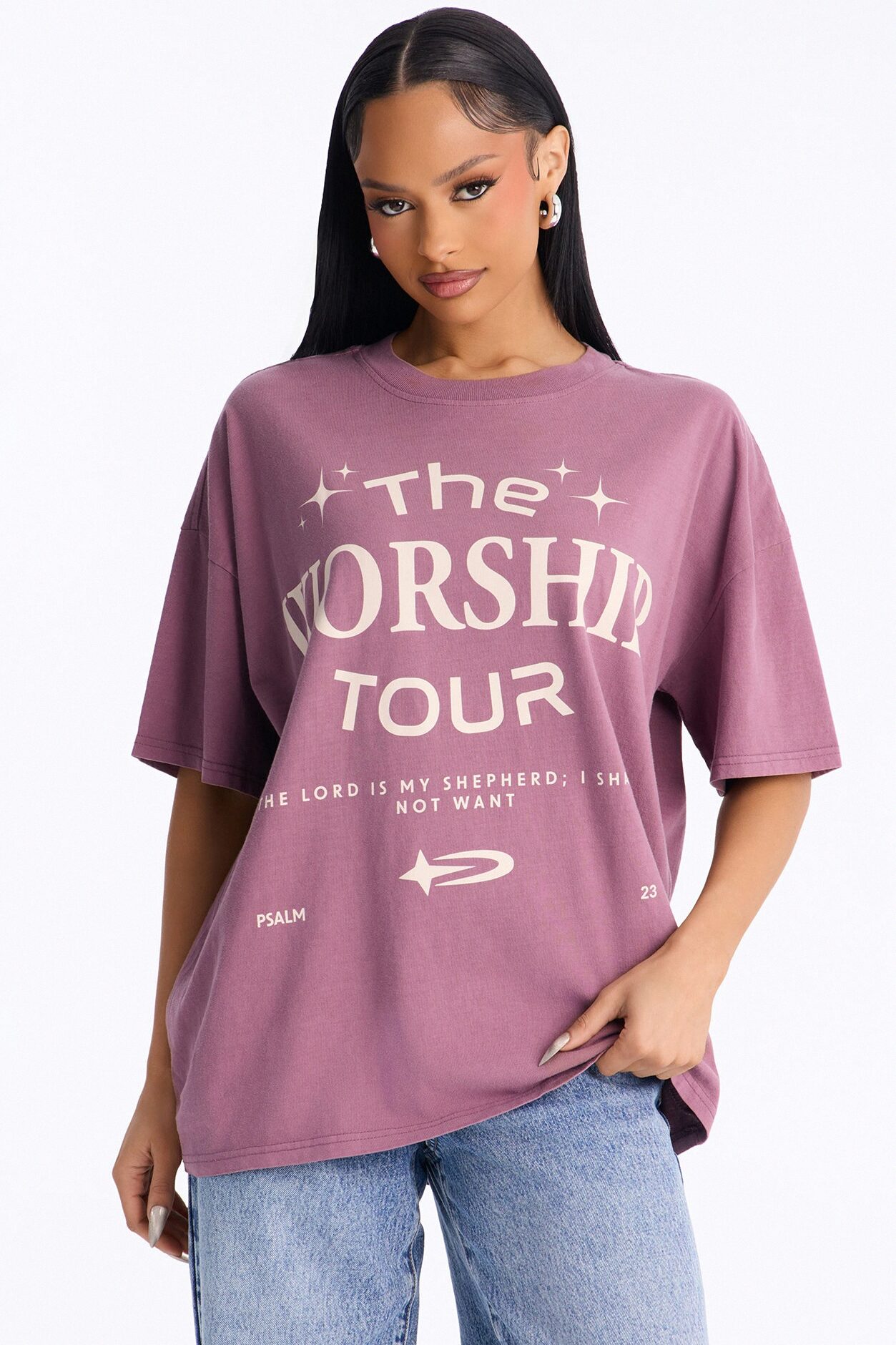 The Worship Tour Washed Tee - Purple