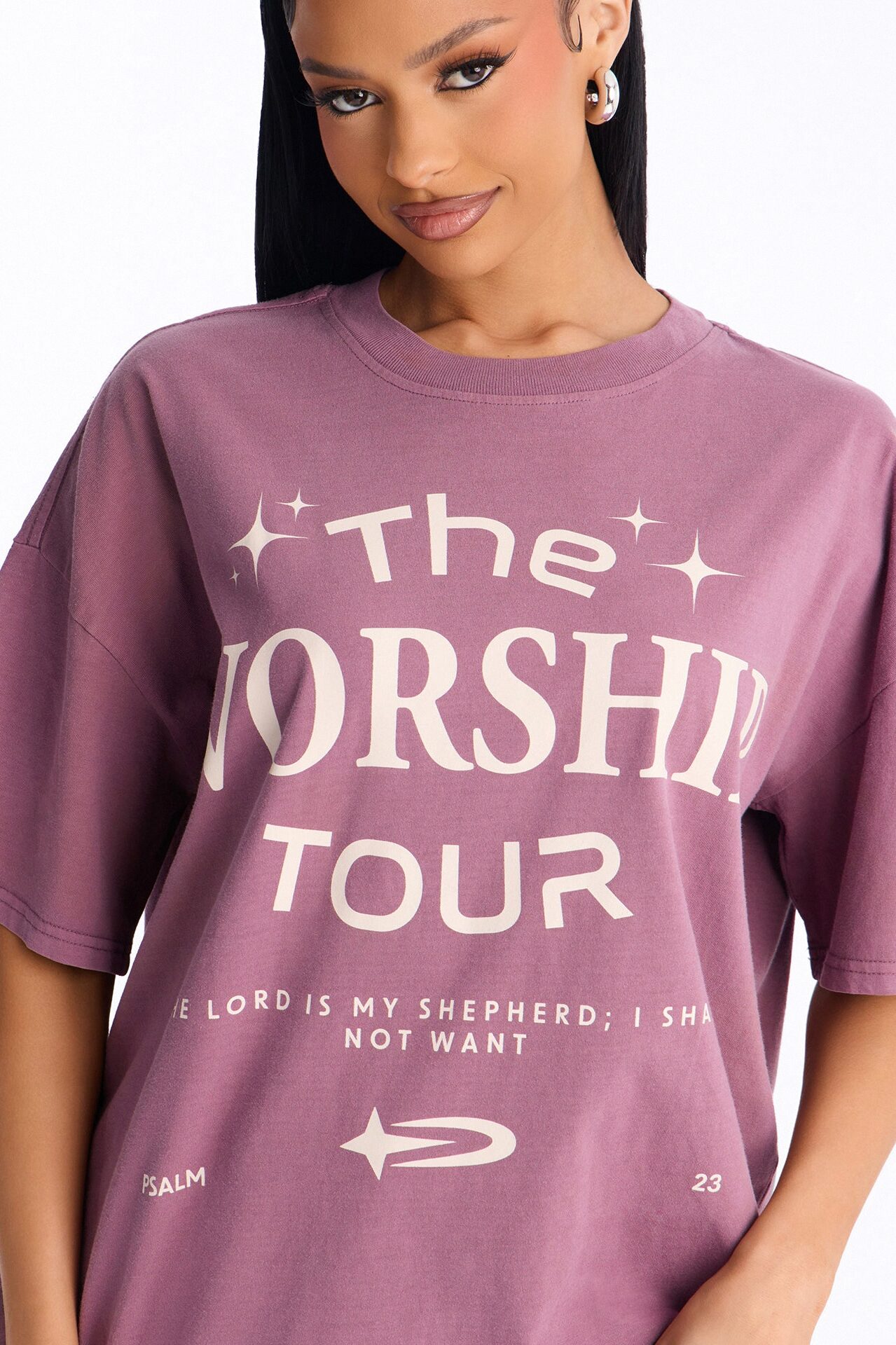 The Worship Tour Washed Tee - Purple