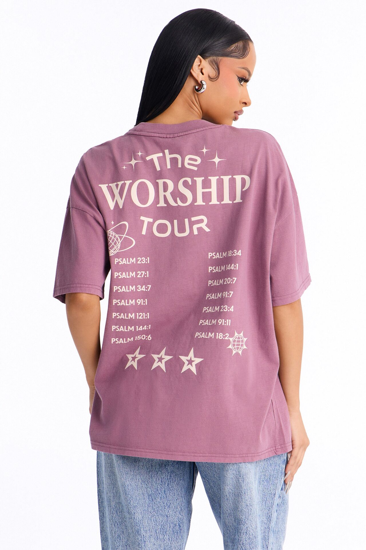 The Worship Tour Washed Tee - Purple