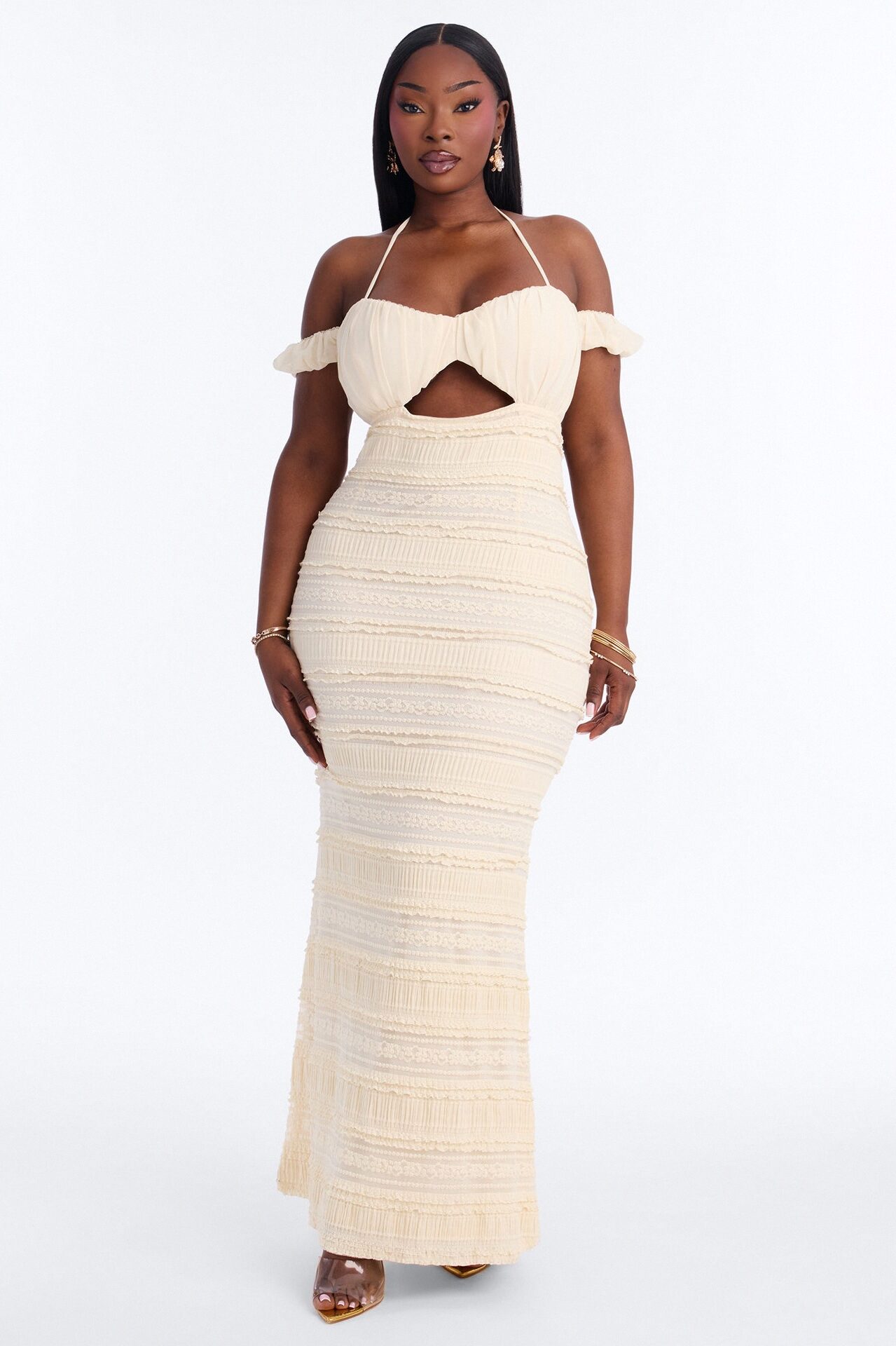 Girl Next Door Lace Maxi Dress - Cream