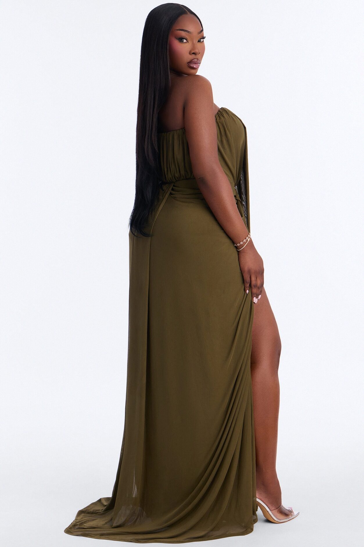 Jordynn Mesh Maxi Dress - Olive