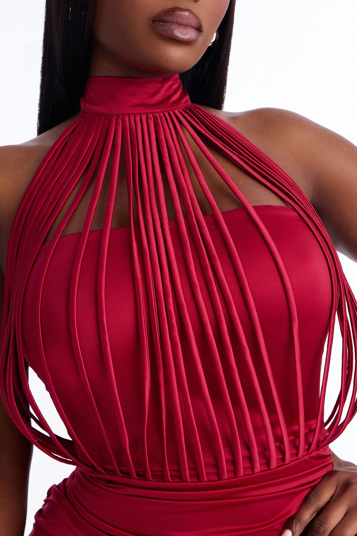 Untouchable Strappy Gown - Wine