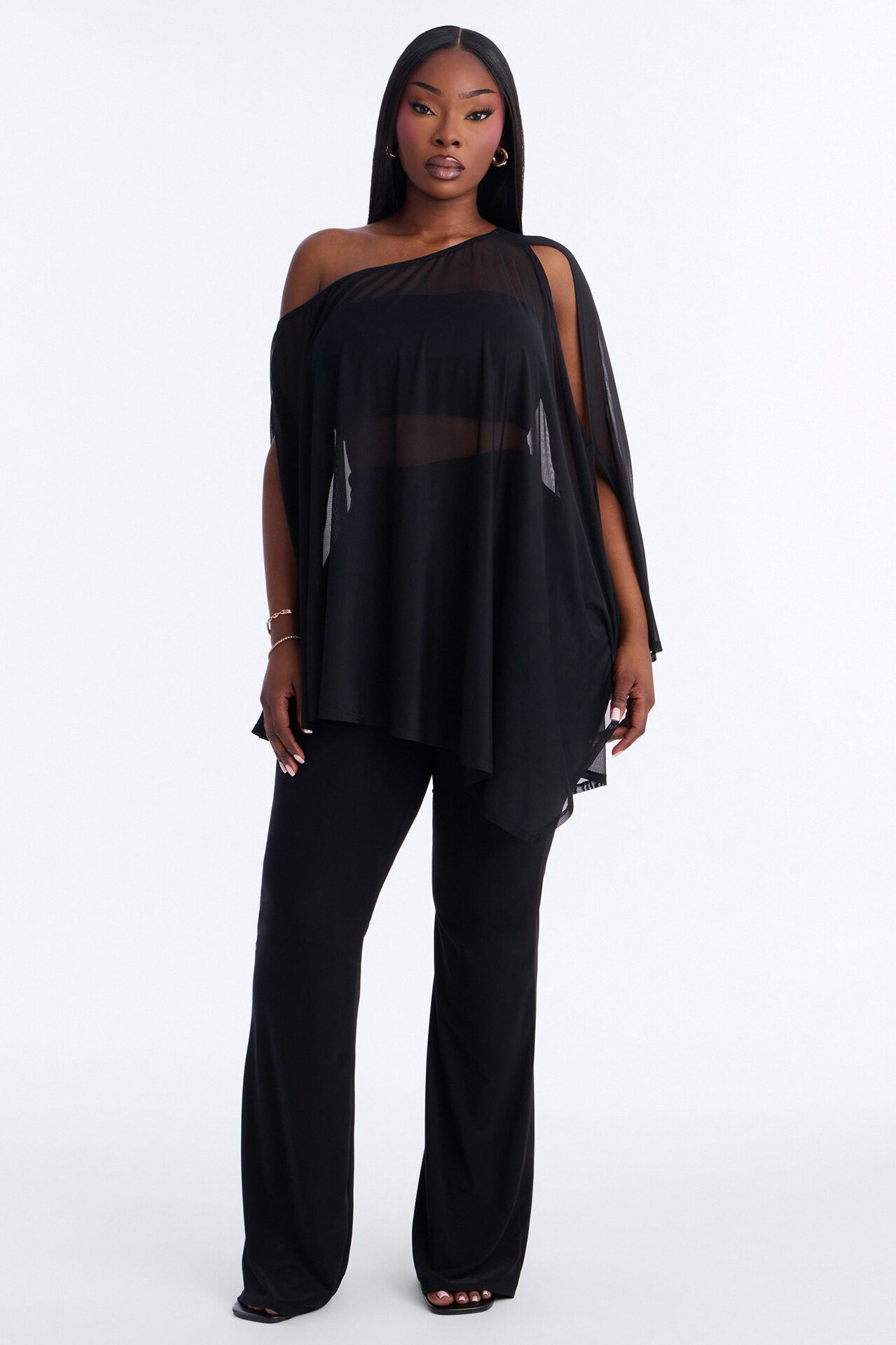Main Character 3 Piece Mesh Pant Set - Black
