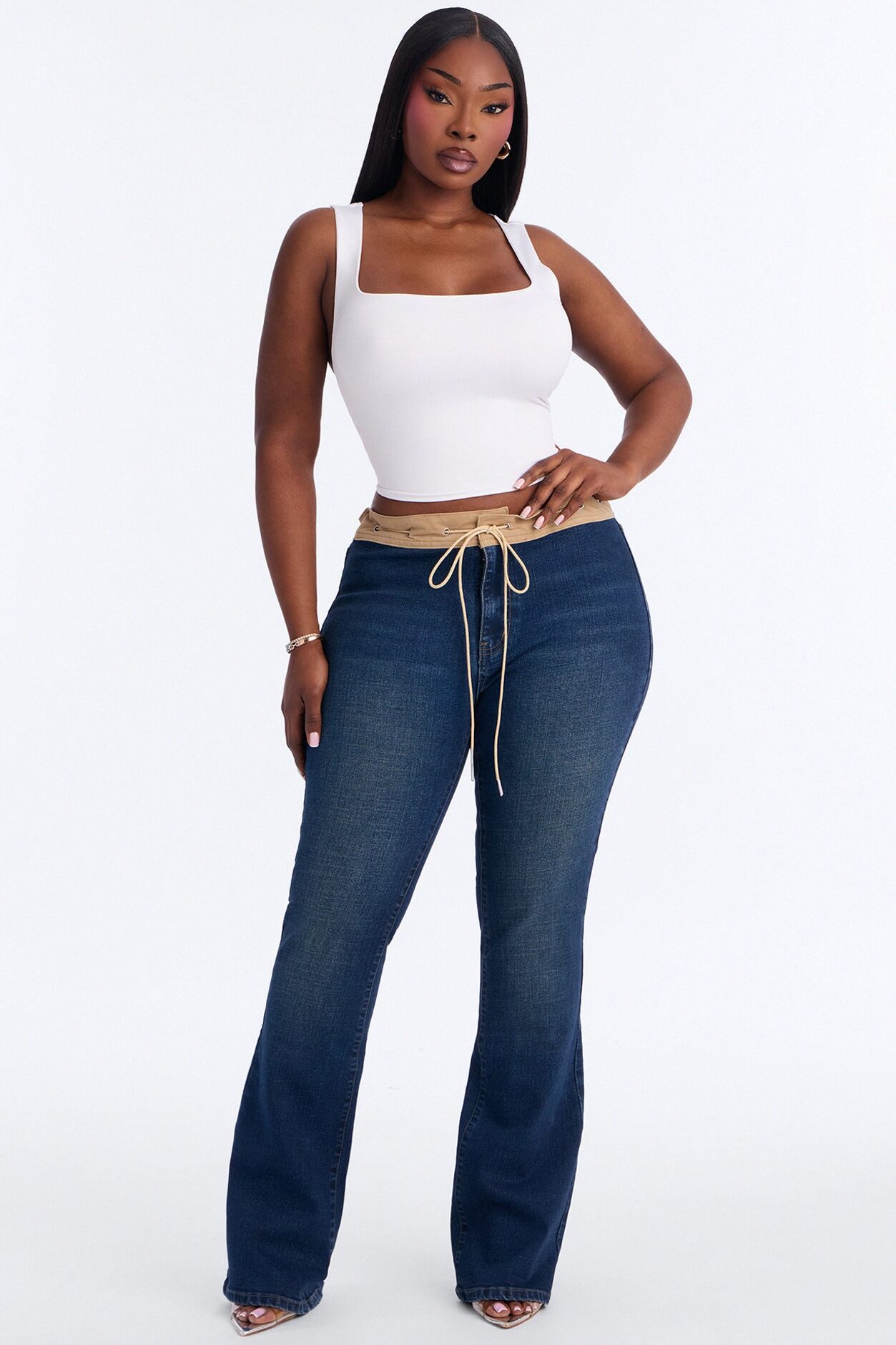 No Loose Ends Low Rise Flare Jeans - Dark Wash