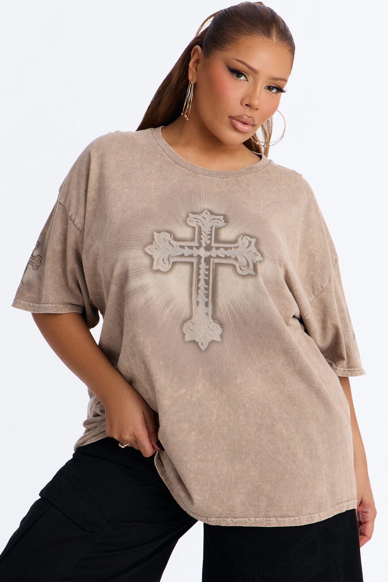 Lights From Above Washed Tee - Brown