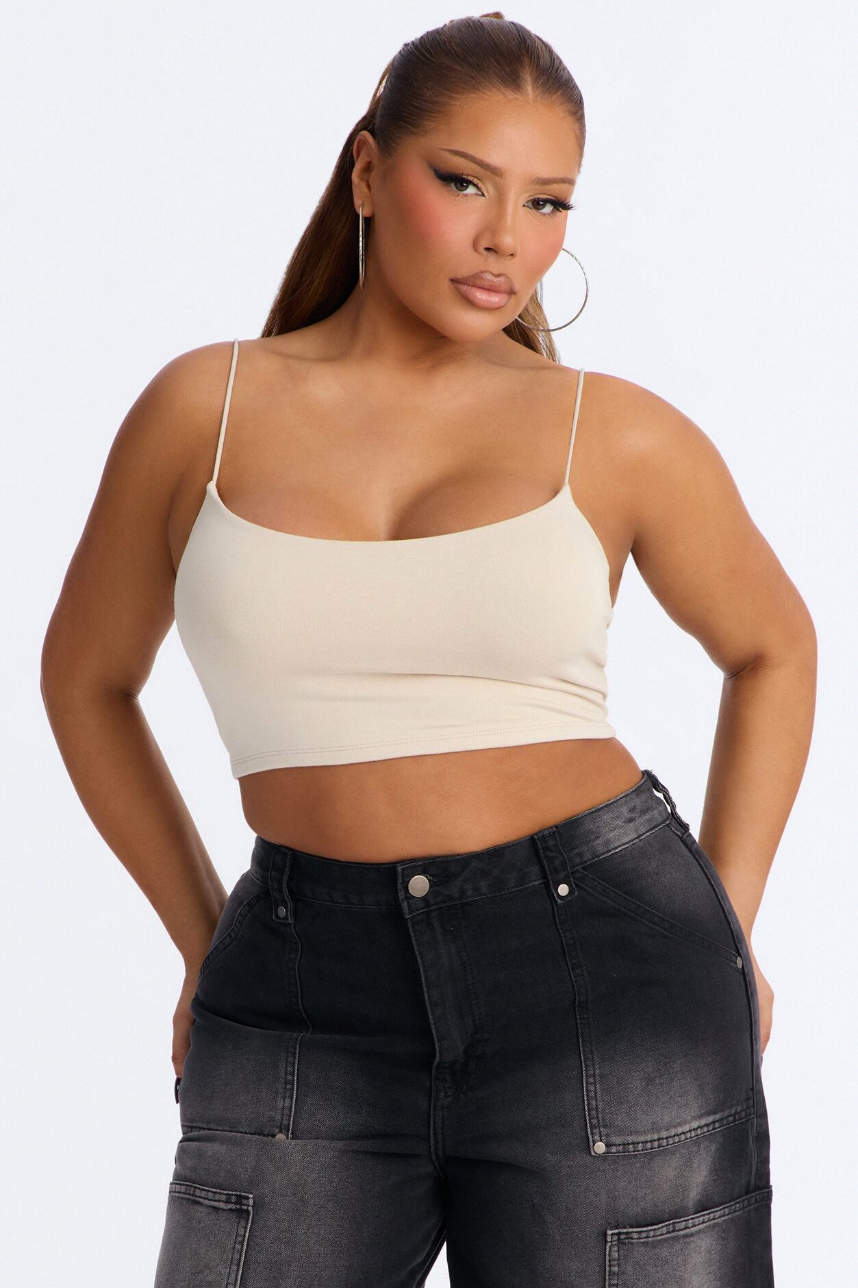 Kiki Super Cropped Top - Stone