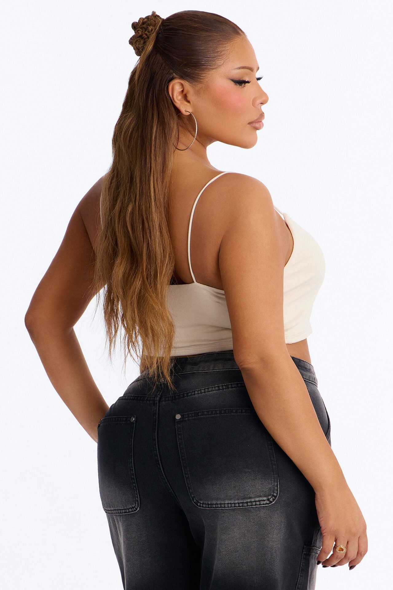 Kiki Super Cropped Top - Stone