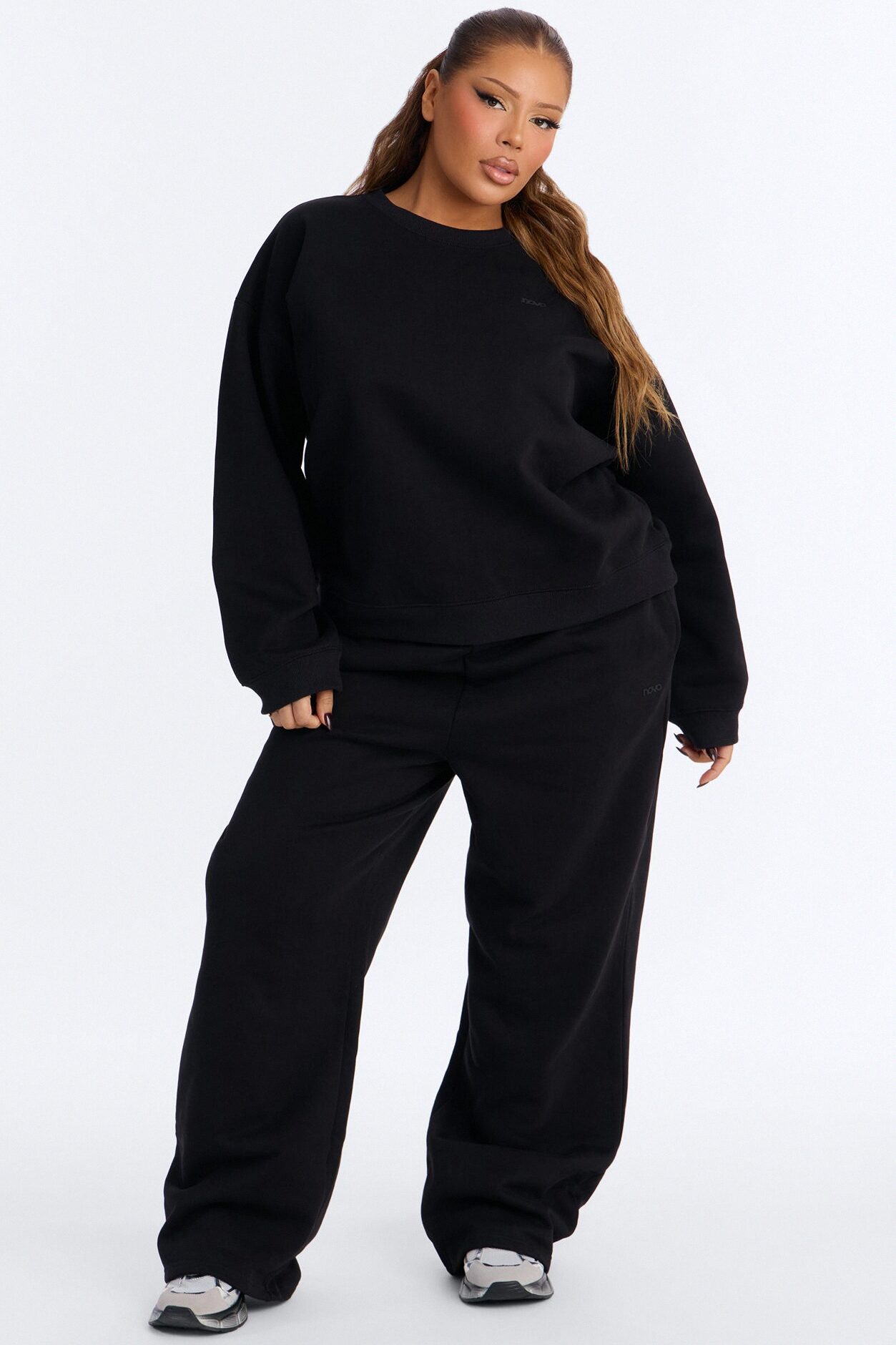 Libby Crew Neck Fleece Sweatshirt - Black