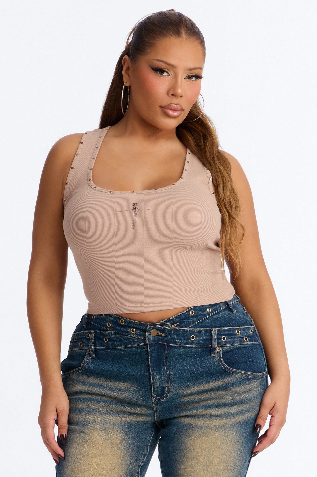Until We Meet Again Ribbed Tank Top - Sand