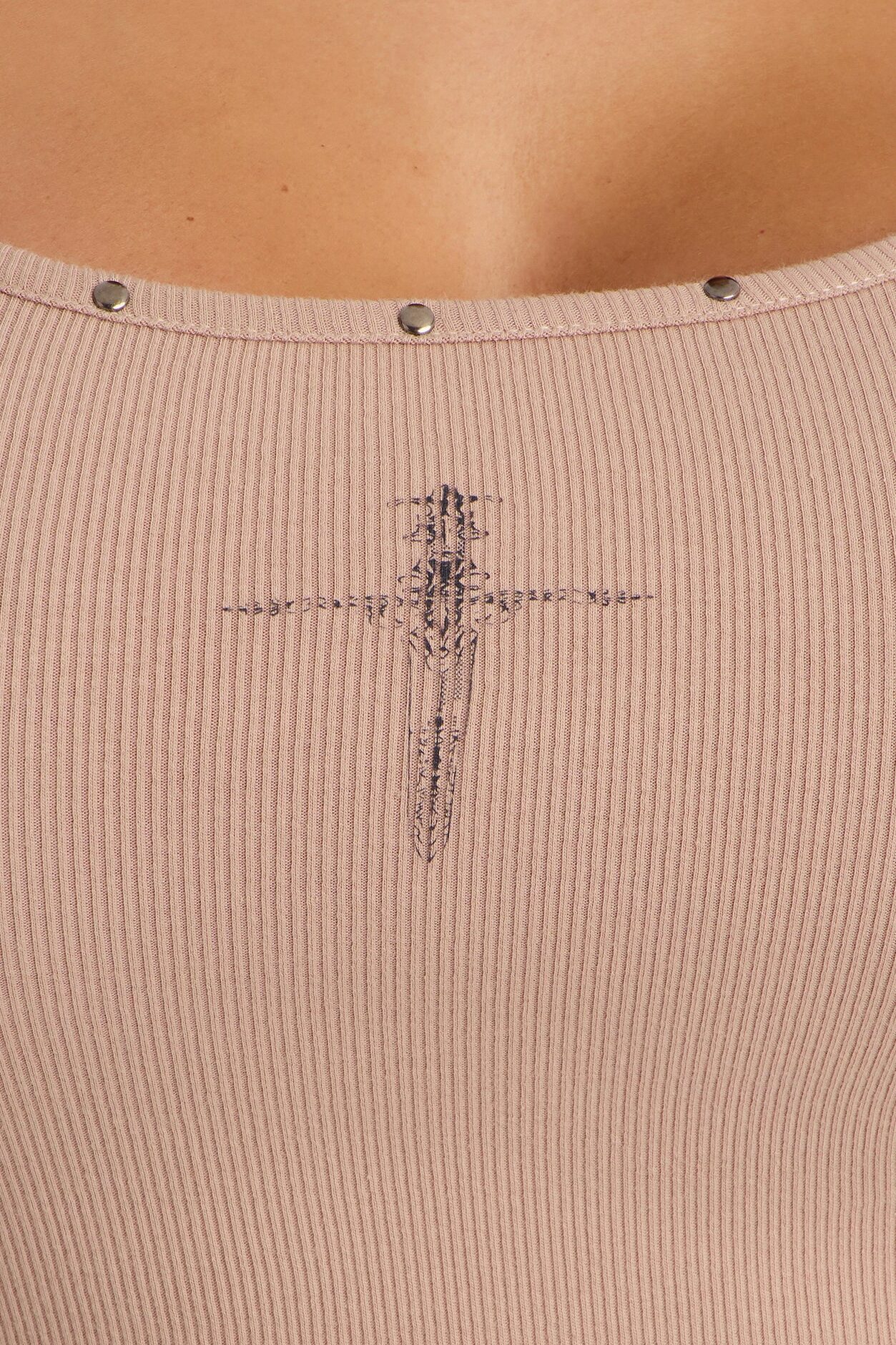Until We Meet Again Ribbed Tank Top - Sand