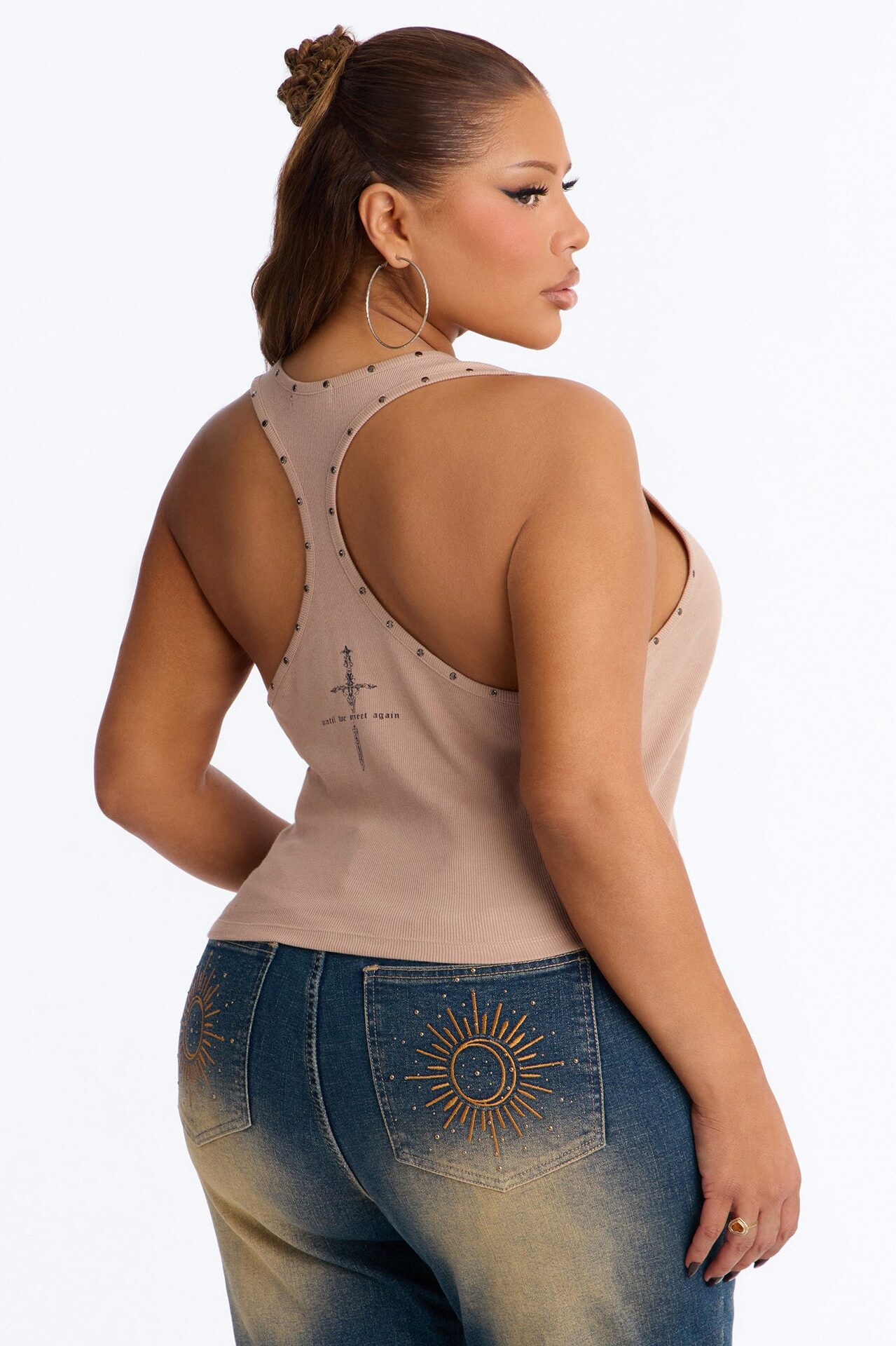 Until We Meet Again Ribbed Tank Top - Sand