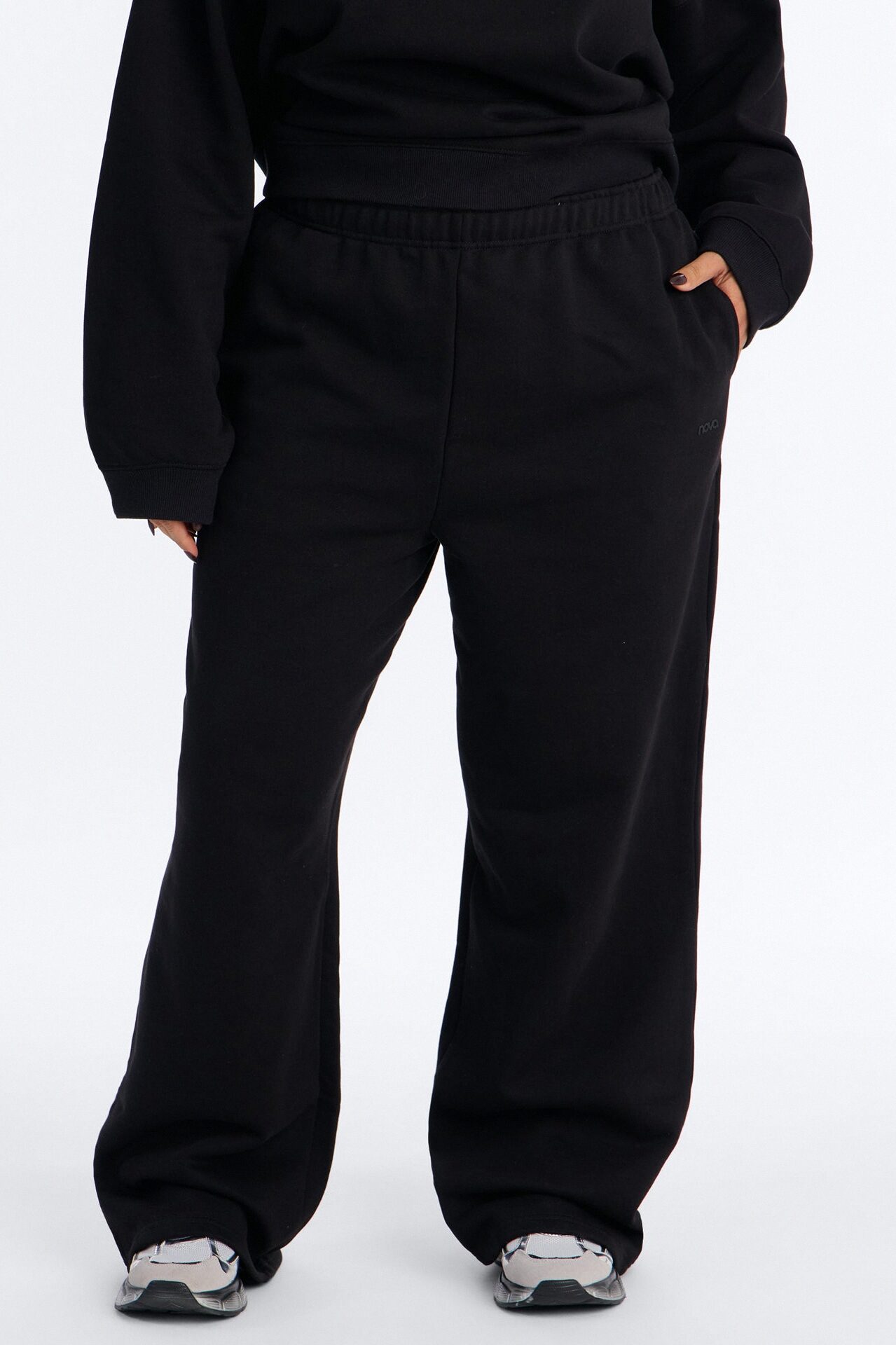 Libby Fleece Straight Leg Sweatpant - Black