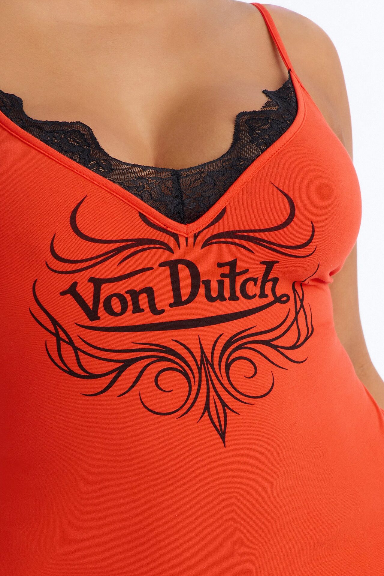 Von Dutch Rocker Tribal Lace Tank - Red