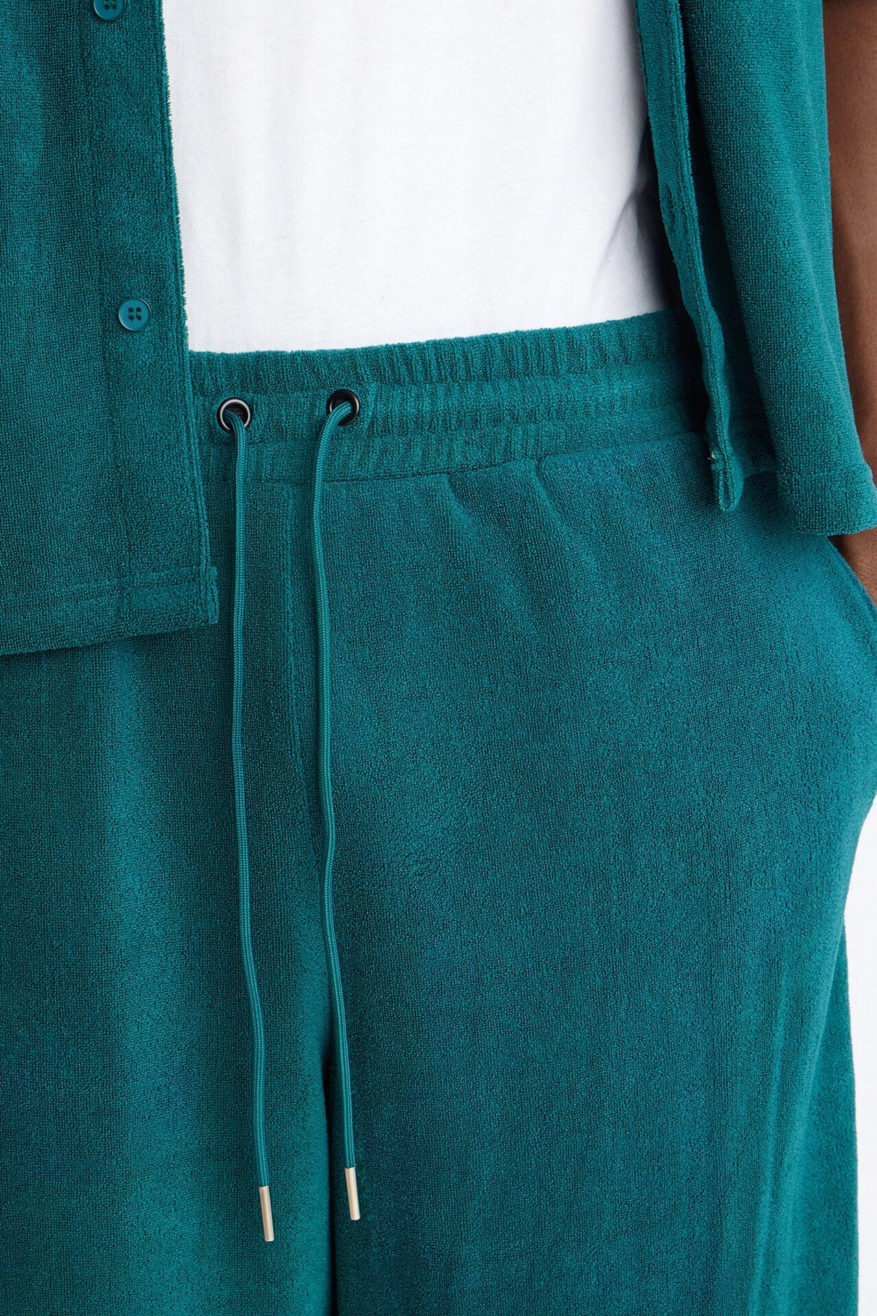 Classic Terry Cloth Baggy Pant - Teal/combo