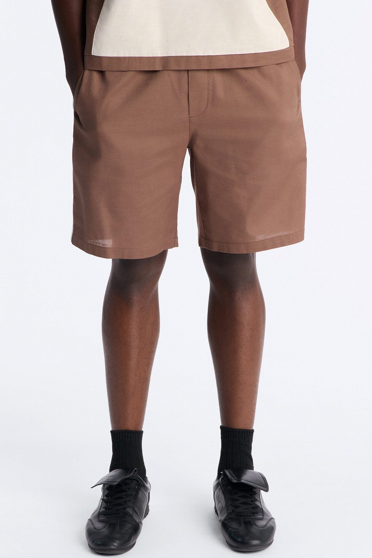 Basic Color Block Relaxed Short - Brown/combo