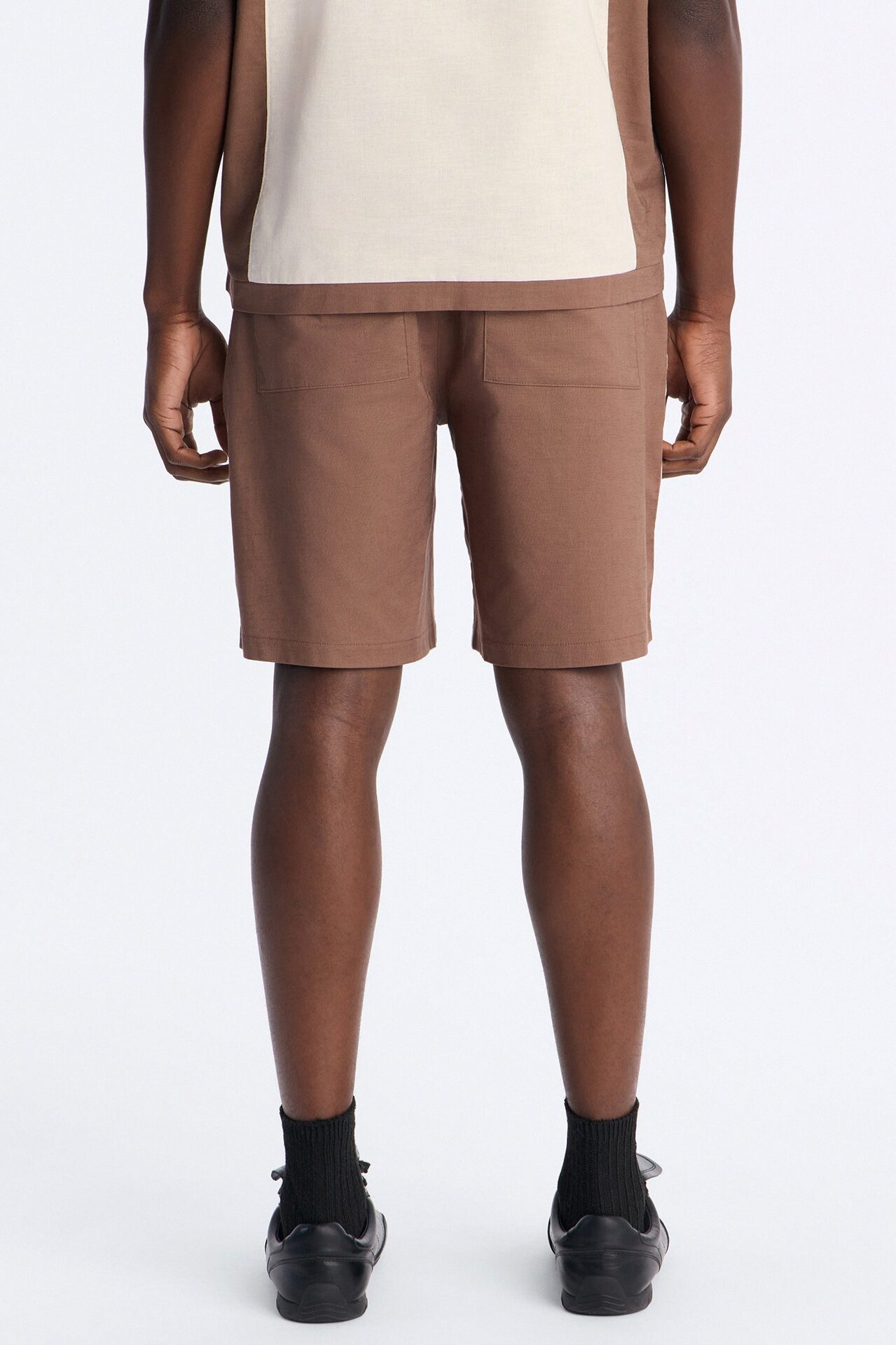 Basic Color Block Relaxed Short - Brown/combo