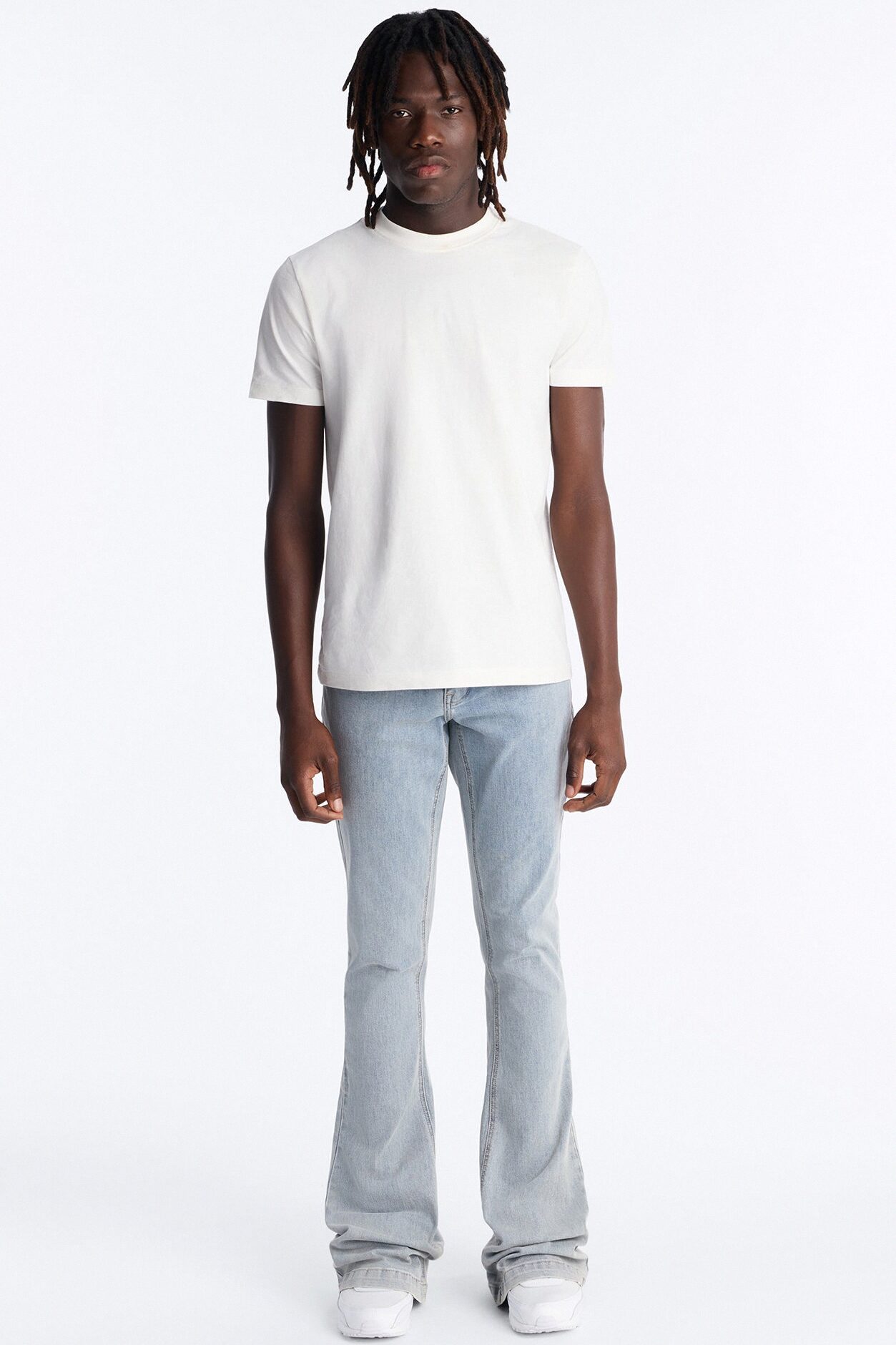 Super Stacked Skinny Flare Jean - Light Blue Wash