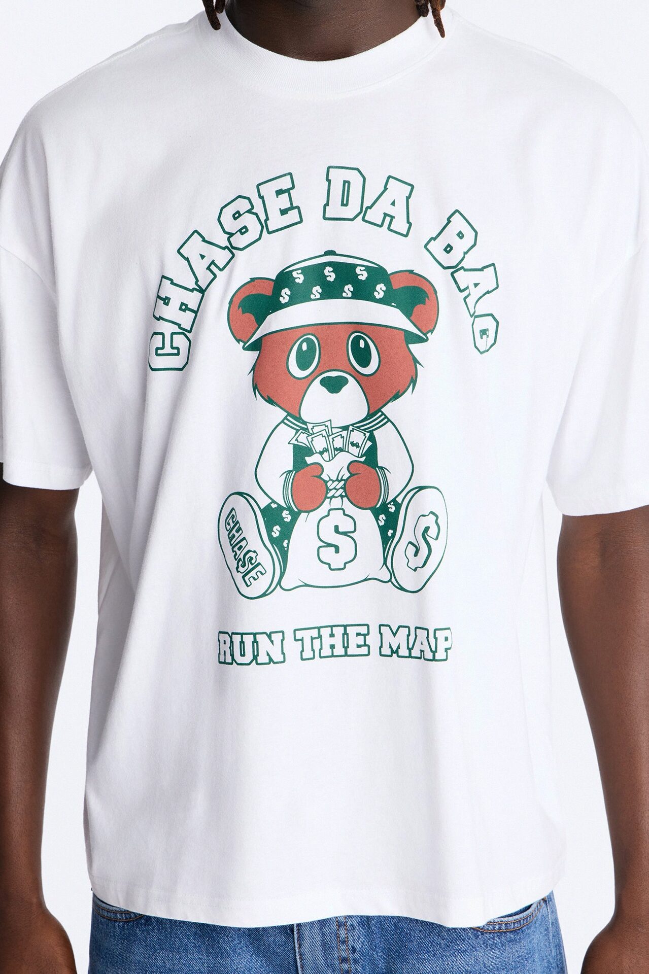 Chase Da Bag Boxy Short Sleeve Tee - White