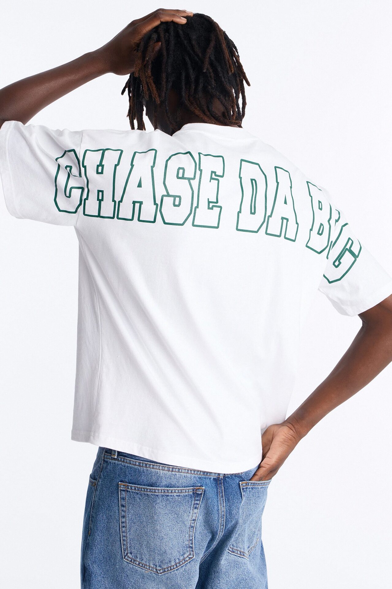 Chase Da Bag Boxy Short Sleeve Tee - White