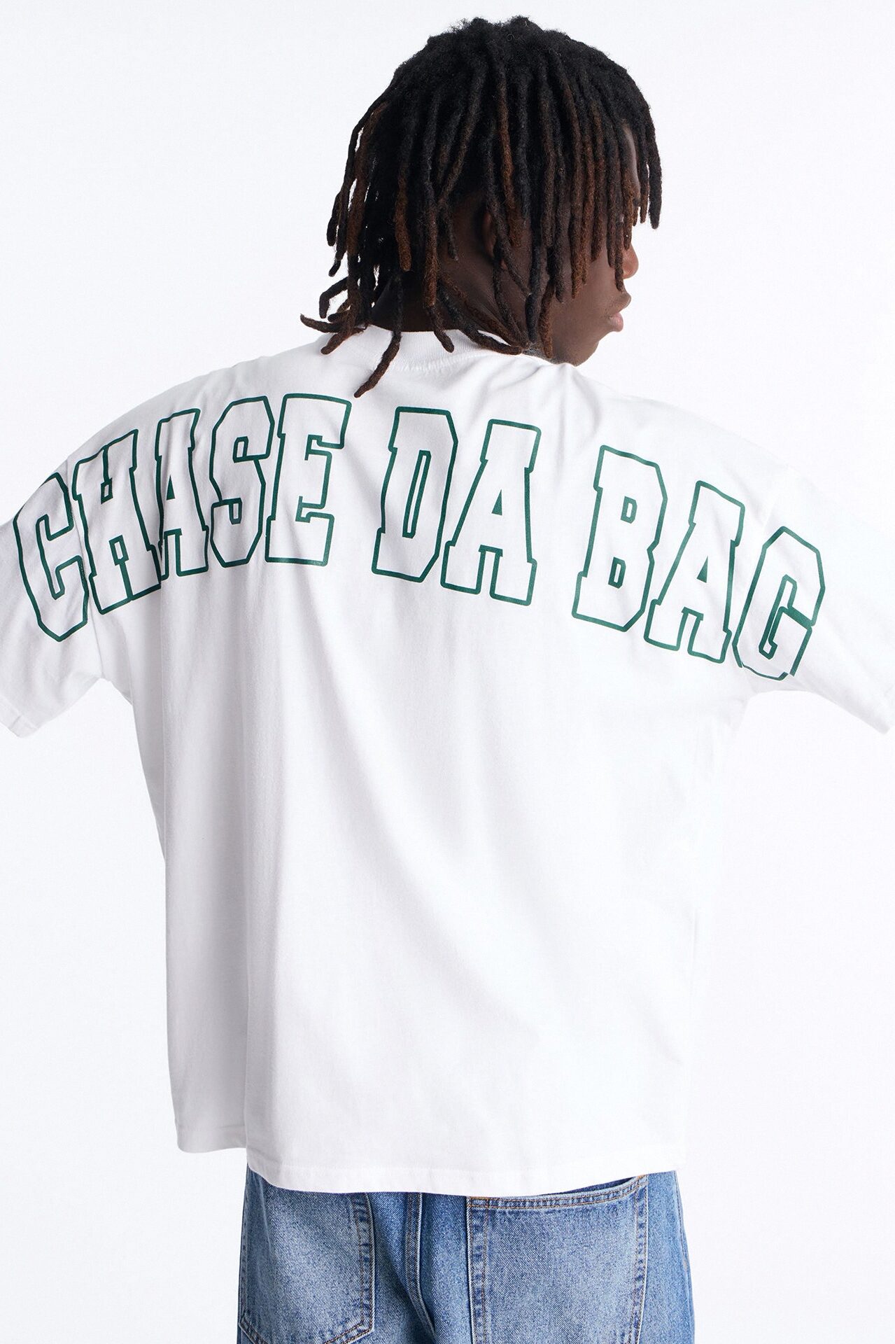 Chase Da Bag Boxy Short Sleeve Tee - White