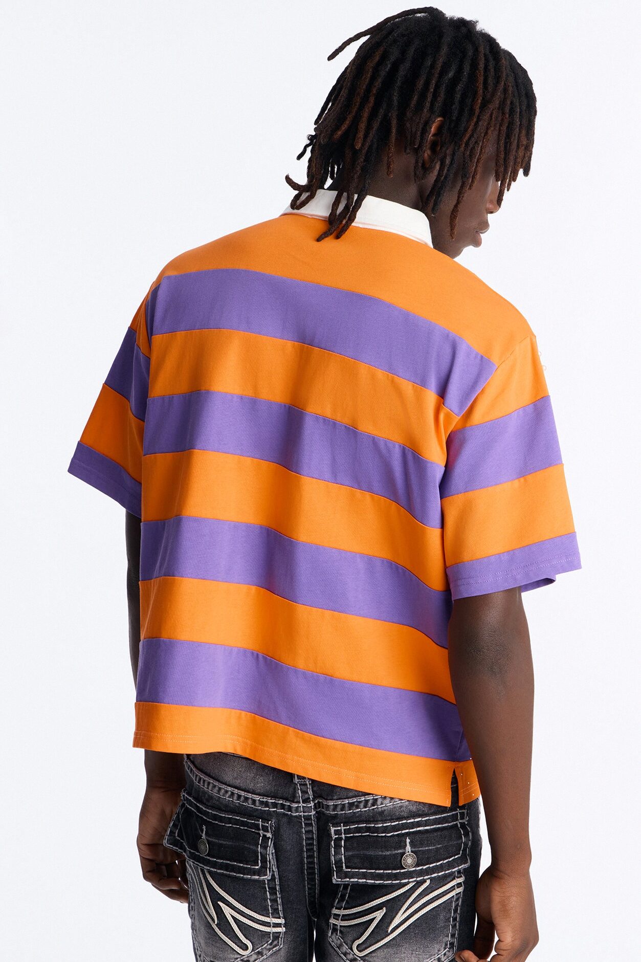 Relaxed Marginalia Pearl Stripe Polo - Orange/combo