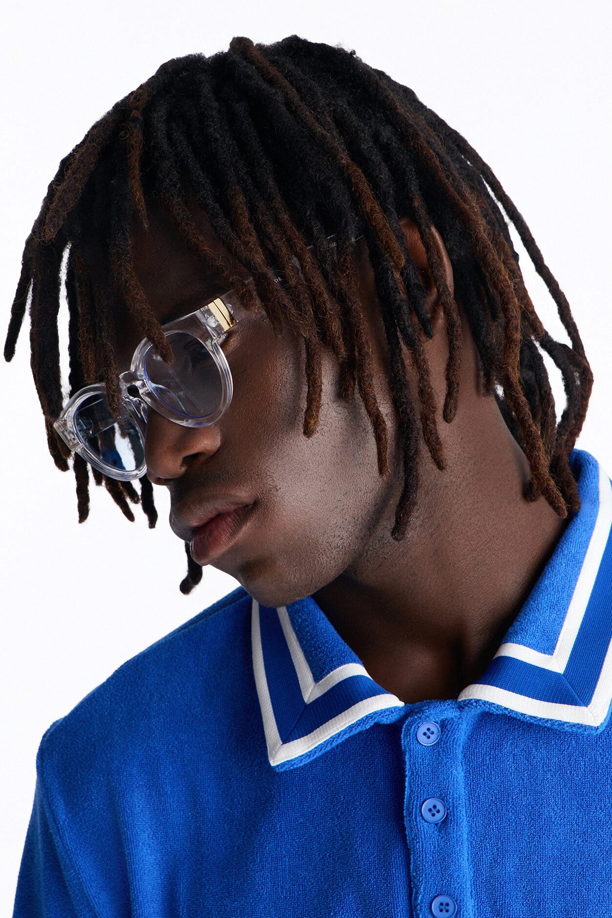 Crystalized Senses Sunglasses - Clear/Blue