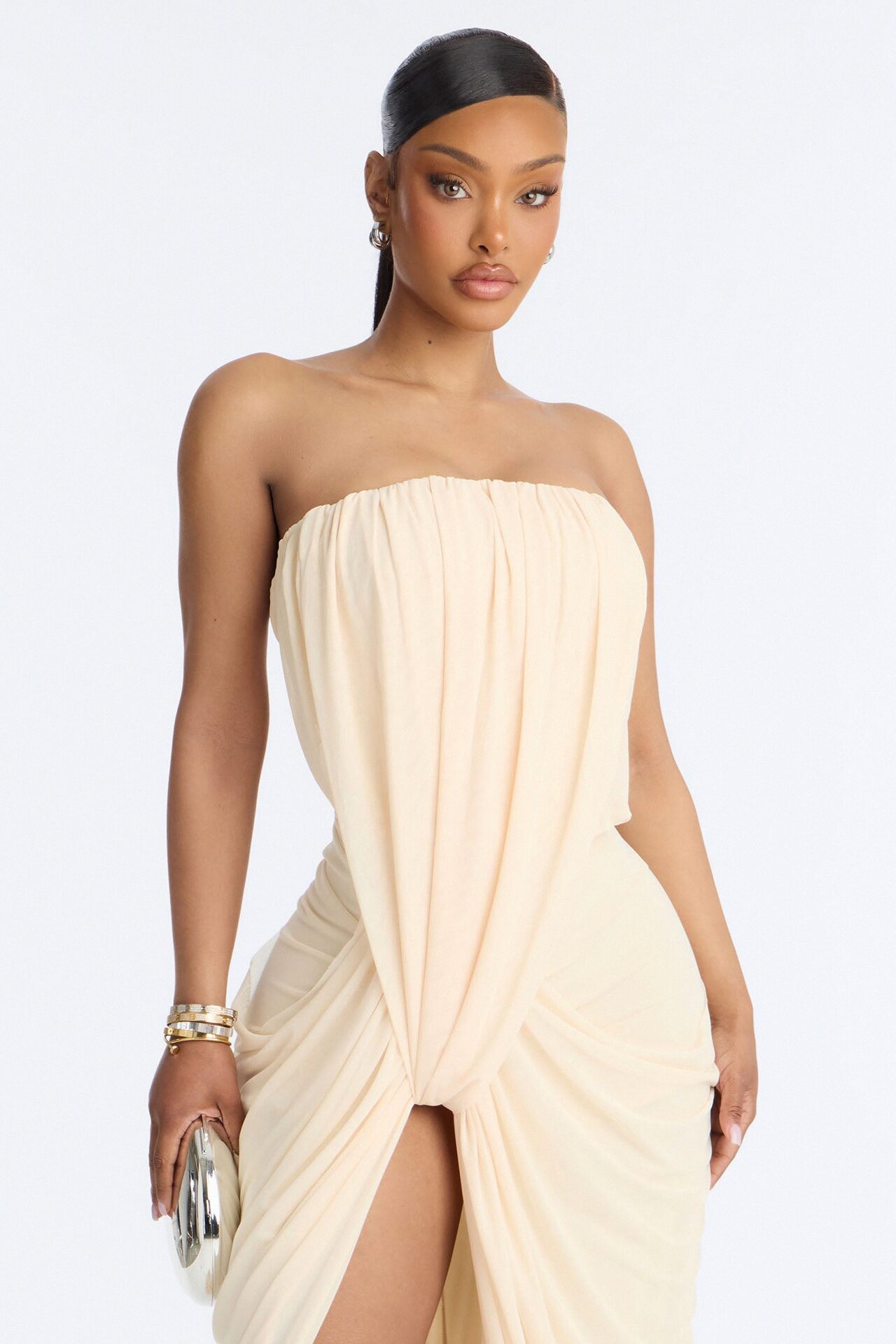 Jordynn Mesh Maxi Dress - Cream