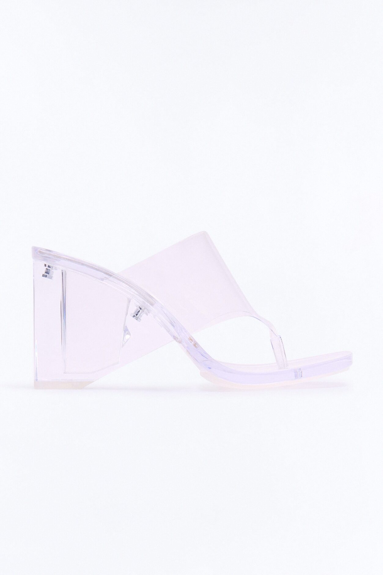 Nollie Clear Thong Wedges - Clear