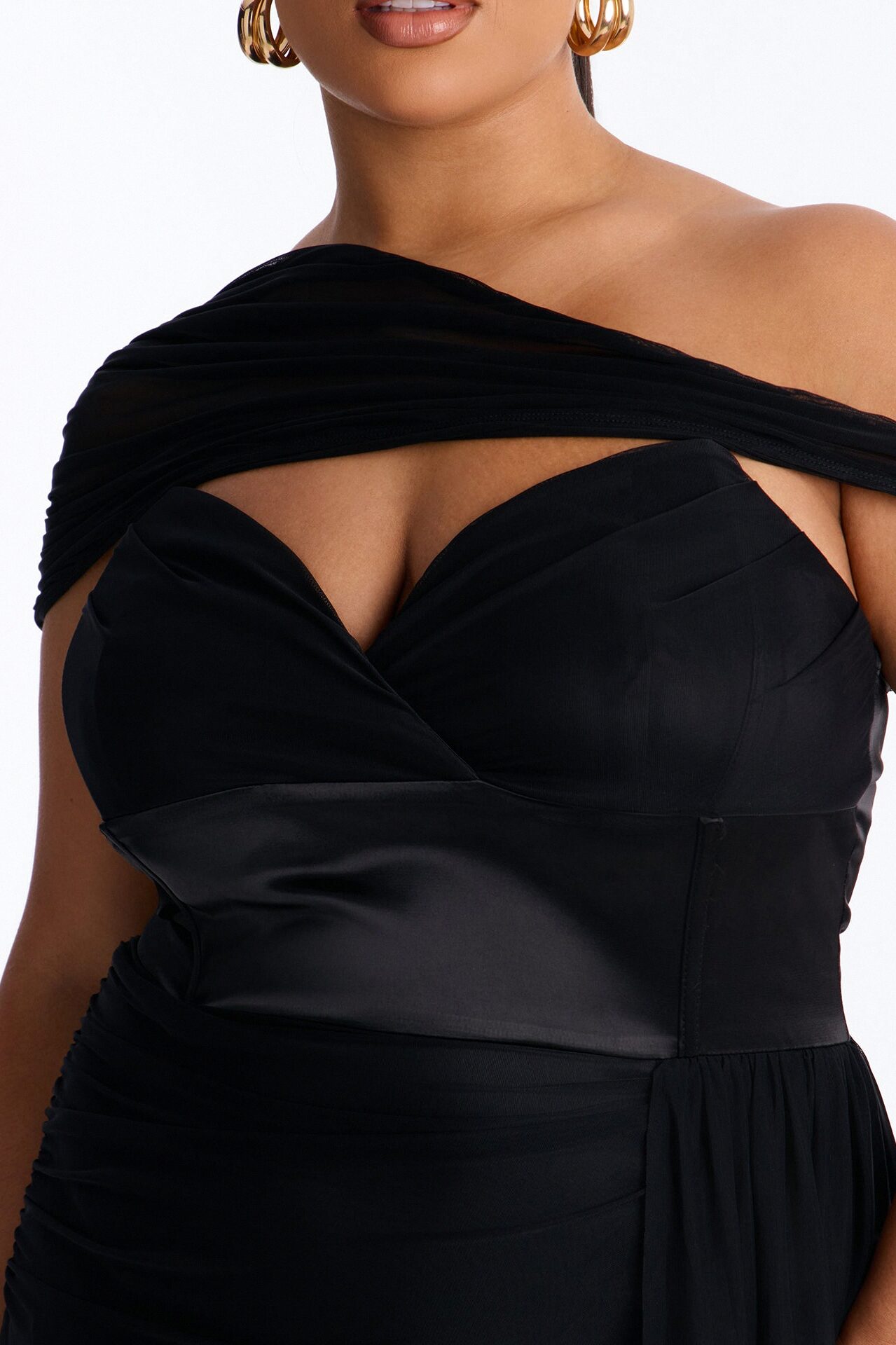 Lorraine Satin Maxi Dress - Black