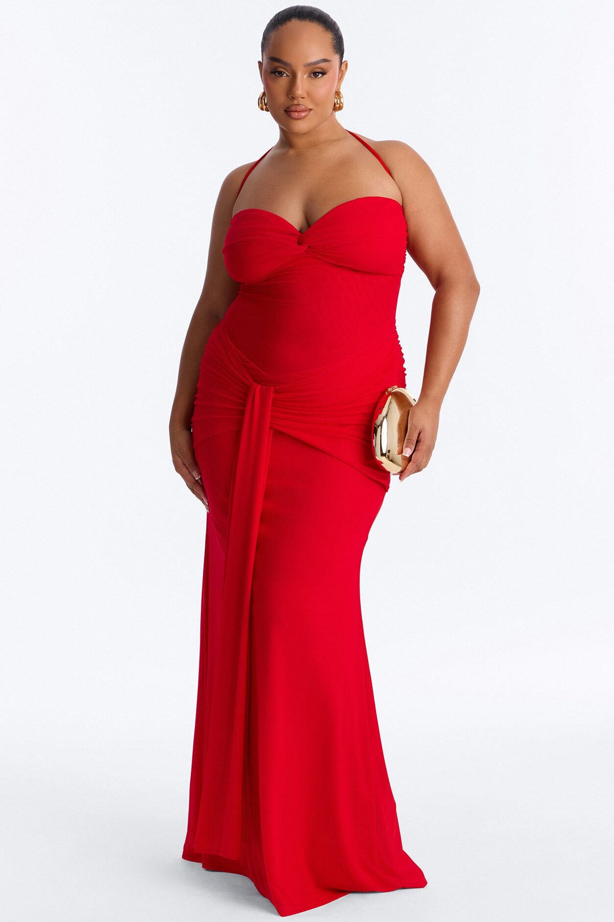 Watch And Learn Mesh Maxi Dress - Red